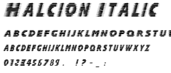 Halcion Italic font